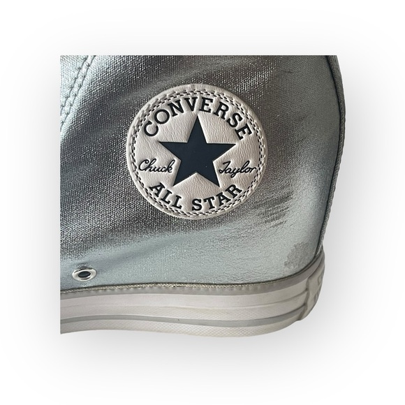 Rare: Sophia Vergara’s Converse ✪ Chucks Lux Mid Wedge Sneakers ✪ Metal Glacier - Picture 9 of 17